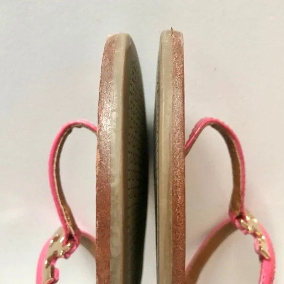 Tory Burch T Logo Flats Thongs Sandals Pink - Picture 6 of 8